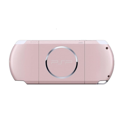 Pink PSP 3000 rear view with UMD drive